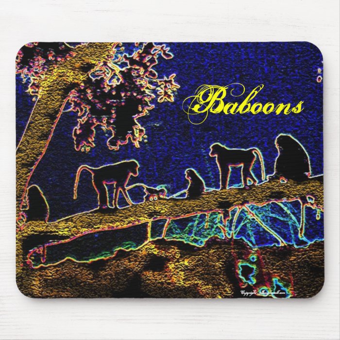 Baboon on Tree Junglewalk,com Mouse Mats