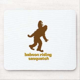 Baboon Riding Sasquatch Mouse Pad