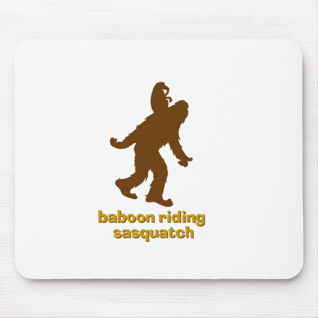 Baboon Riding Sasquatch Mouse Pad (Front)