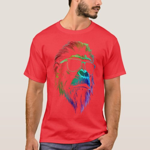Baboon Sunglasses Vibrant Colors T_Shirt