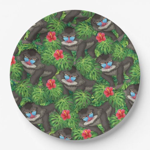 Baboon Wild Animal in Tropical Rain_forest Jungle Paper Plates