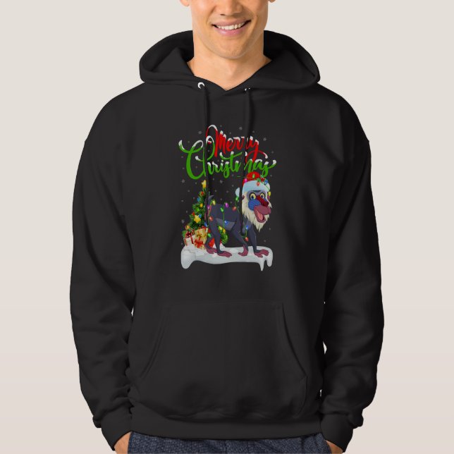 Baboon   Xmas Decorations Santa Baboon Christmas Hoodie (Front)
