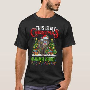 Baboon Xmas Lights This Is My Christmas Pajama  T-Shirt