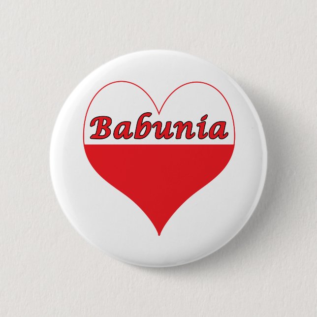 Babunia Polish Heart Button (Front)