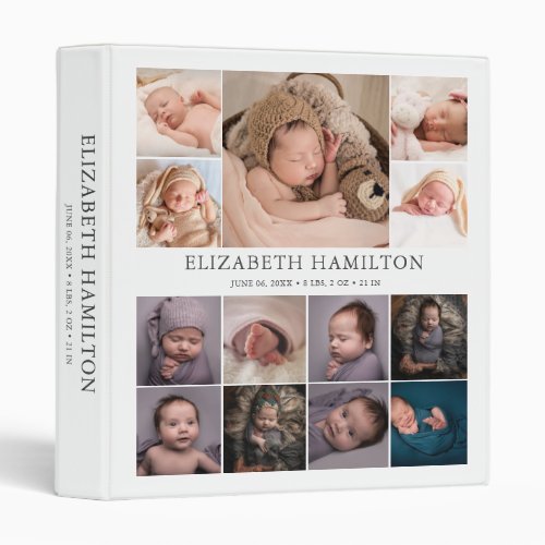 Baby 13 Photo Modern 3 Ring Binder