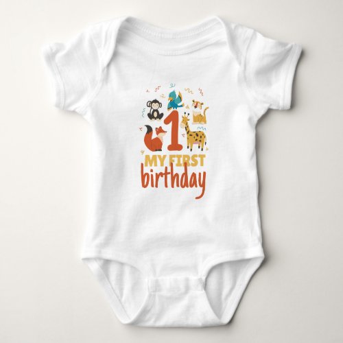 Baby 1st birthday design baby bodysuit