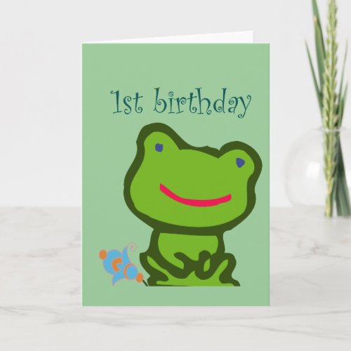 Baby 1st Birthday Frog Card