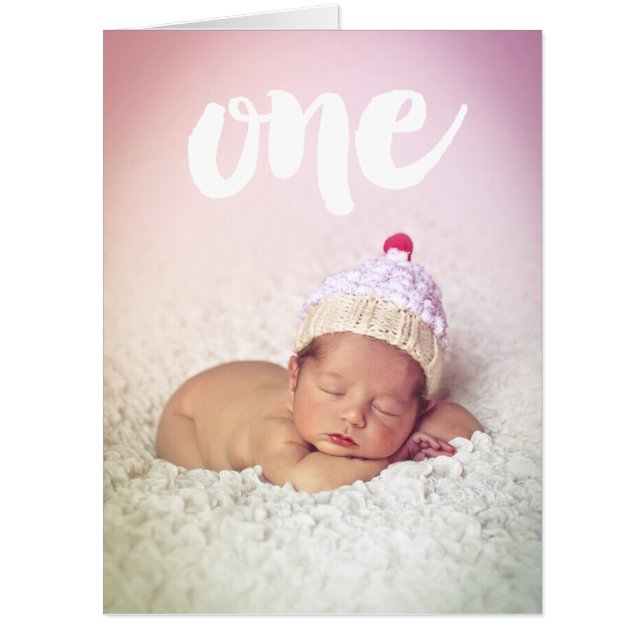 Baby 1st Birthday ONE Personalized Extra Large Card (Front)