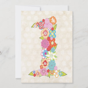 Baby 1st Birthday Party Number One Custom Invitation