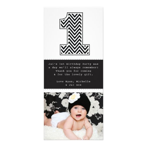 Baby 1st Birthday Thank You Guests Photo Rack Card