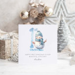 Baby 1st Christmas Cute Snowman Holiday Card<br><div class="desc">Baby 1st Christmas Cute Snowman Holiday Card</div>