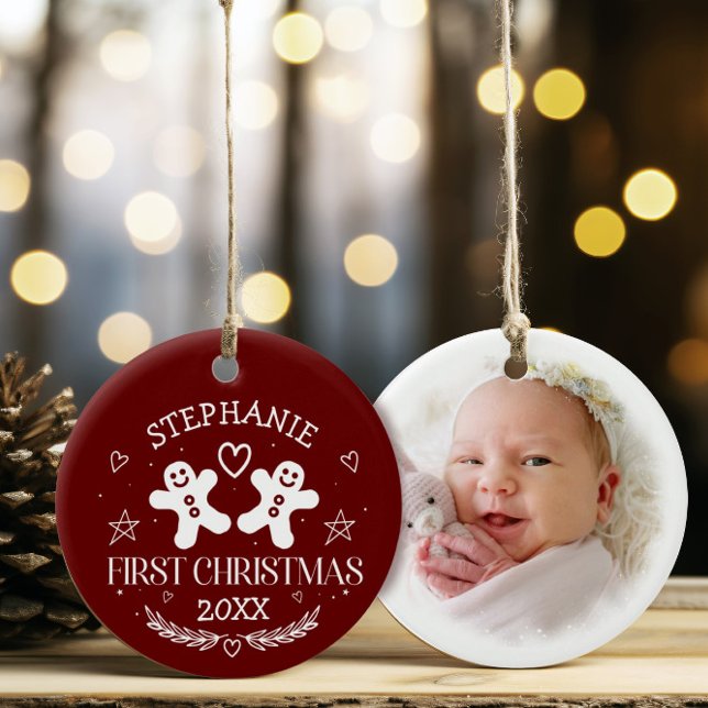 Baby 1st Christmas Holiday accent Ceramic Ornament (Creator Uploaded)