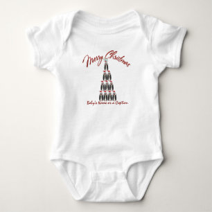 Baby 1st Christmas - Penguin Tree - Personalized Bodysuit