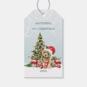 Baby 1st Christmas Teddy Bear Christmas Tree Gift Tags