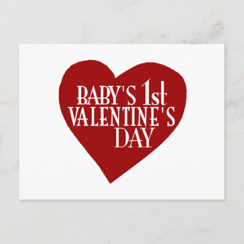 Baby 1st Valentines Day Holiday Postcard