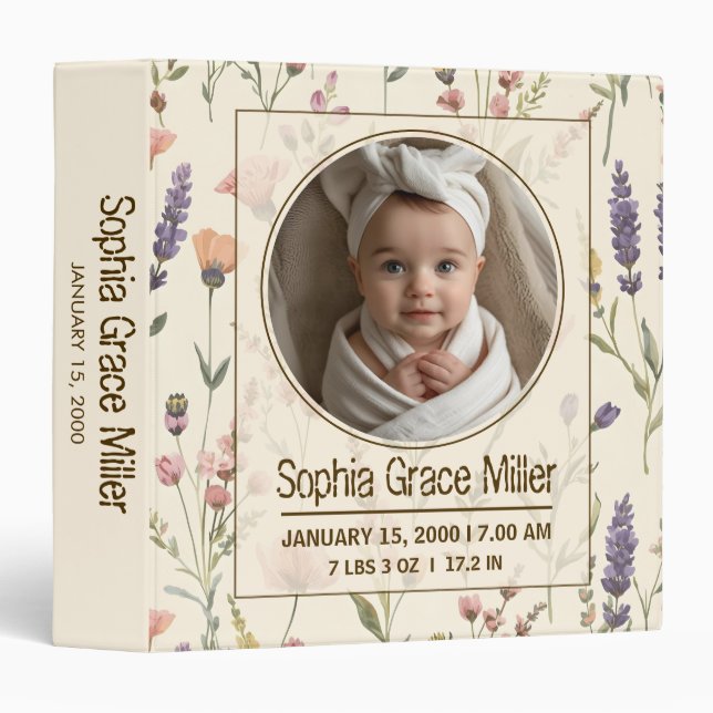 Baby 1st Year Memory Photo Scrapbook Binder (Front/Spine)