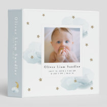 Baby 1st Year Photo Album Blue Twinkle Little Star 3 Ring Binder
