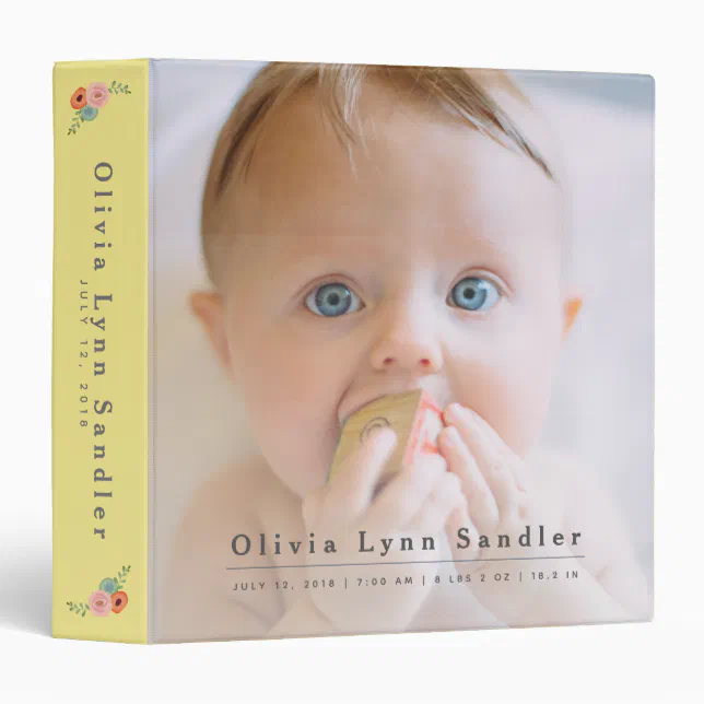 Baby 1st Year Photo Album Scrapbook Floral Binder Zazzle