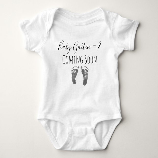 Baby #2 Coming Soon! Baby Bodysuit (Front)