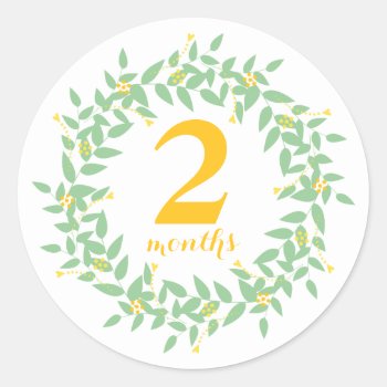 Baby 2 Months Classic Round Sticker  Glossy Classic Round Sticker by Danialy at Zazzle