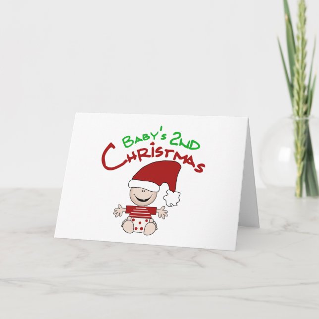 Baby 2nd Christmas Tshirts and Gifts Holiday Card (Front)