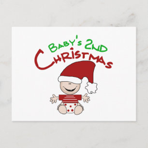 Baby 2nd Christmas Tshirts and Gifts Holiday Postcard