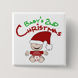 Baby 2nd Christmas Tshirts and Gifts Pinback Button