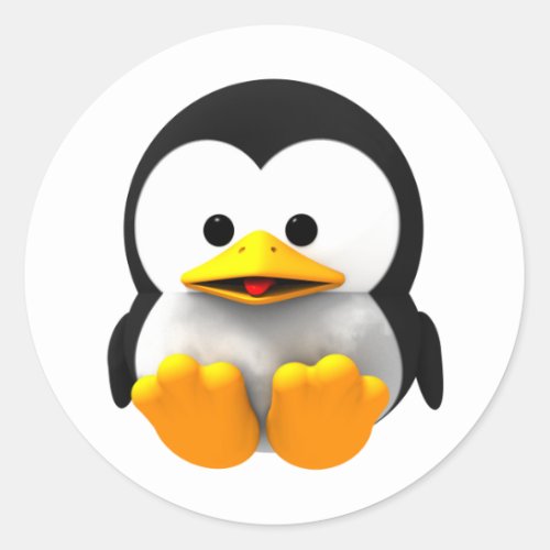 Baby 3_D Tux Linux Penguin Sticker