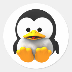 Baby 3-D Tux Linux Penguin Sticker