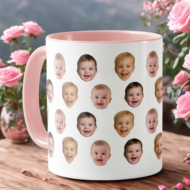 Baby 3 Photo Face Mug, Personalized Gift Mug (Creator Uploaded)