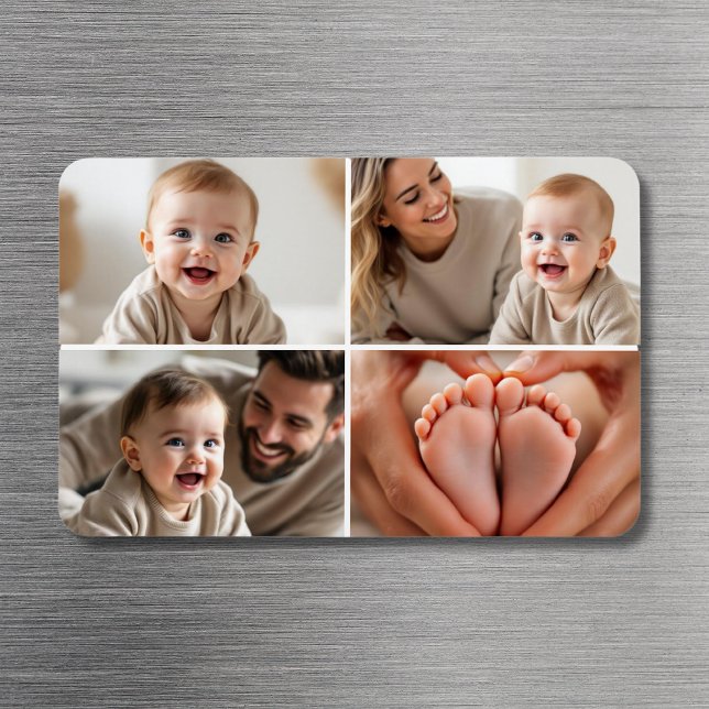 Baby 4 Photo Collage Picture Magnet (Creator Uploaded)