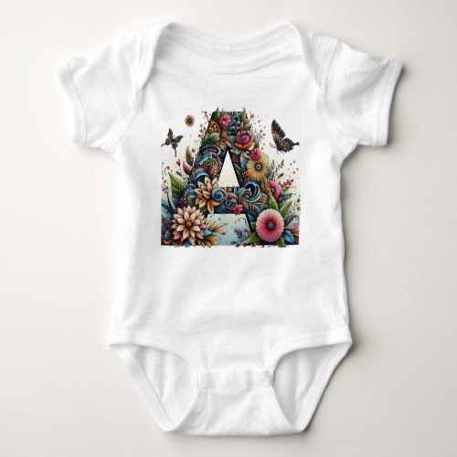 baby A alphabet dress Baby Bodysuit