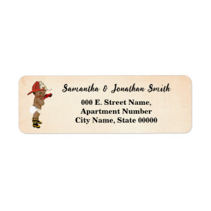 Baby AA Firefighter Baby Shower Return Address Label