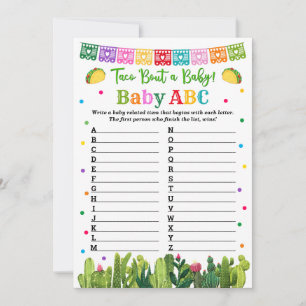 Baby ABC Game Taco Baby Shower Advice Card