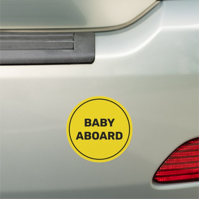 Baby Aboard yellow Baby Safety Sign (In Situ)