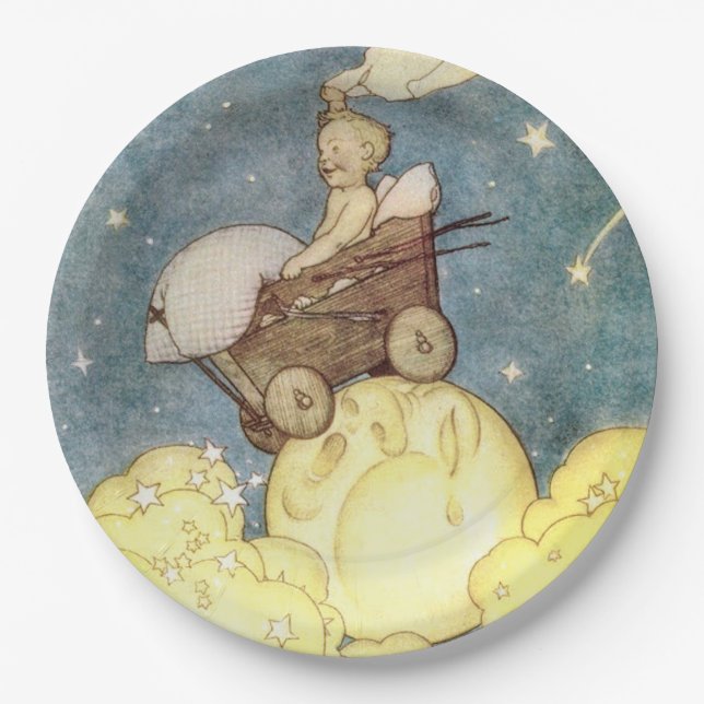 Baby Adventures with the Moon Paper Plates (Front)
