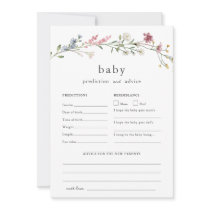Baby Advice and Predictions Baby Shower Wildflower Invitation