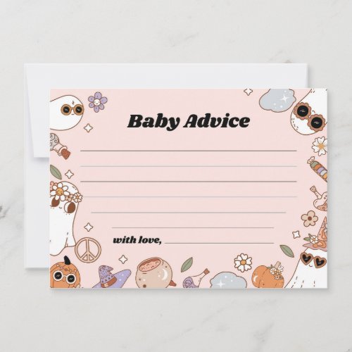 Baby Advice Groovy Halloween Baby Shower Card