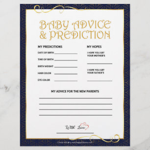 Baby Advice & Prediction [Golden Blue] Letterhead
