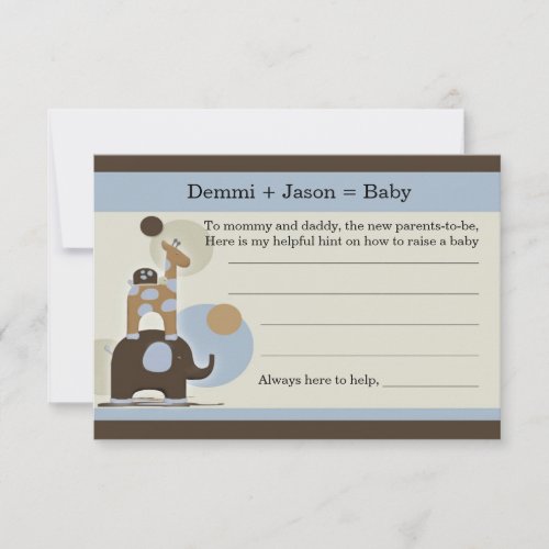 Baby Advise Party Game Custom Invitation