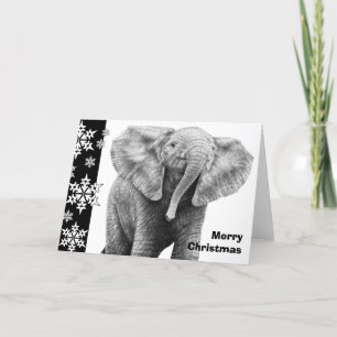 Baby African Elephant Christmas Card