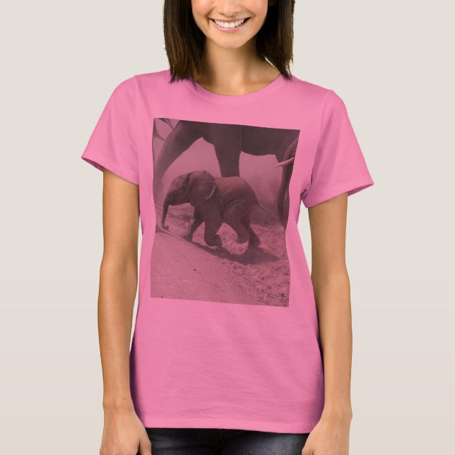 Baby African Elephant Crossing T-Shirt (Front)