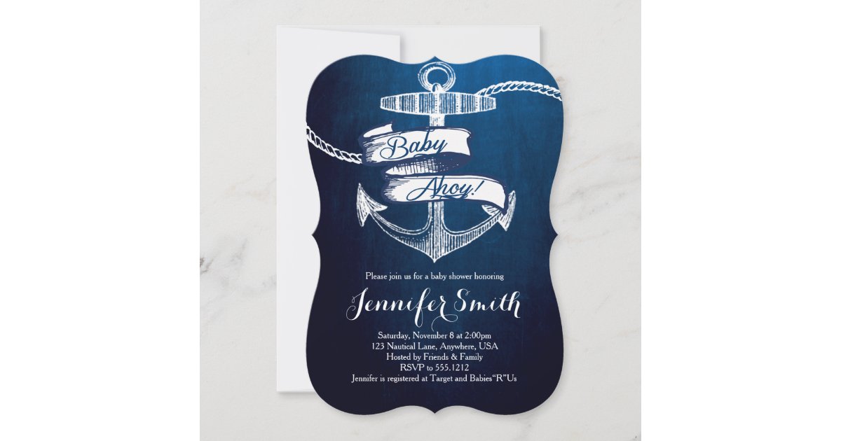 Baby Ahoy Baby Shower Invitation | Zazzle
