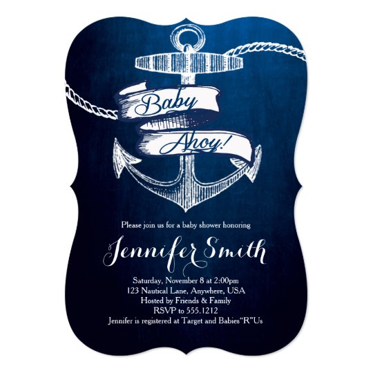 Baby Ahoy Baby Shower Invitation | Zazzle.com