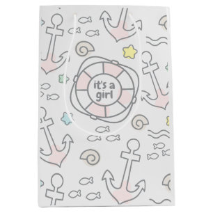 Baby Ahoy Nautical Baby Girl Gift Bag
