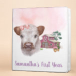 Baby Album Highland Cow farm Watercolor  Girl<br><div class="desc">This design may be personalized by choosing the Edit Design option. You may also transfer onto other items. Contact me at colorflowcreations@gmail.com or use the chat option at the top of the page if you wish to have this design on another product or need assistance. See more of my designs...</div>
