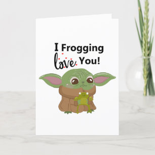 Baby Alien Creature with Frog Valentine's Day Card