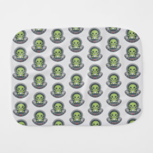 Baby Alien in UFO Baby Burp Cloth