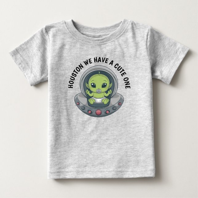 Baby Alien in UFO Baby T-Shirt (Front)