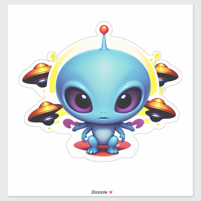 Baby Alien & UFOs Sticker (Sheet)